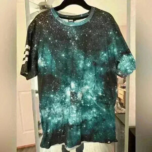 EDM RAVE INTO THE AM GALAXY SHIRT MEDIUM